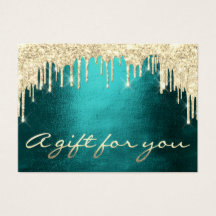 ギフト券ティール（緑がかった色）金ゴールドドリップまつ毛メイクアップヘア
