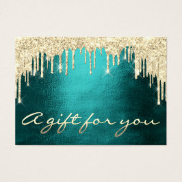ギフト券ティール（緑がかった色）金ゴールドドリップまつ毛メイクアップヘア