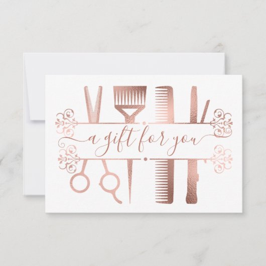 ギフト券デジタルバラ金ゴールドはさみ箔 招待状 (正面)