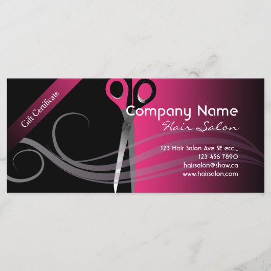 ギフト券トレンディーブラック&ピンクデザイン (正面)