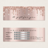 ギフト券ドリップスパークリー灰色メイクアップ小 (正面&裏面)