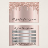 ギフト券ドリップスパークリー灰色メイクアップ強力 (正面&裏面)