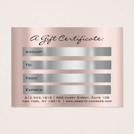 ギフト券ドリップスパークリー灰色メイクアップ強力 (裏面)