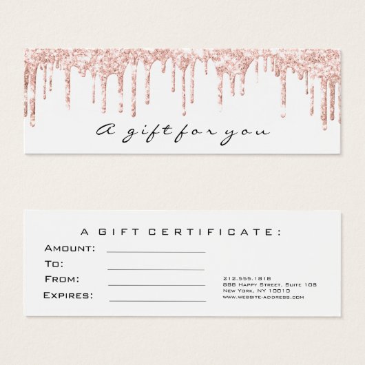 ギフト券ドリップスパークリー白メイクアップ小 (正面&裏面)