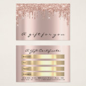 ギフト券ドリップスパークリー金ゴールドメイクアップMighty (正面&裏面)