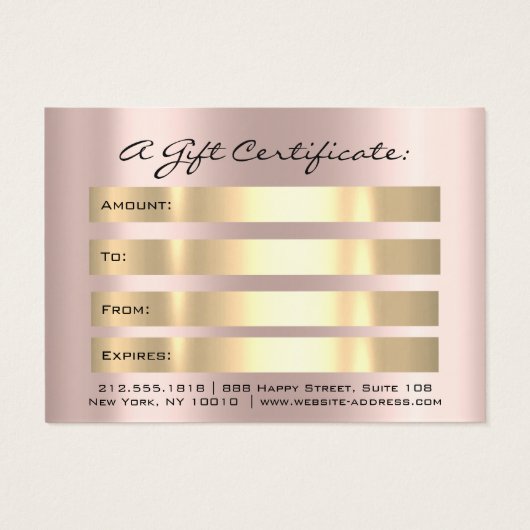 ギフト券ドリップスパークリー金ゴールドメイクアップMighty (裏面)