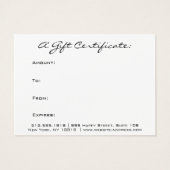 ギフト券バラピンクメイクアップホリデースノー (裏面)