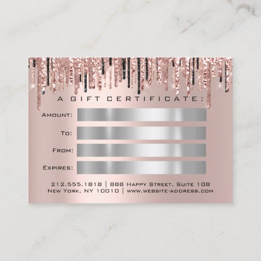 ギフト券バラメイクアップまつげ美容師 名刺 (裏面)