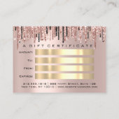 ギフト券バラメイクアップまつげ髪爪、 ネイル 名刺 (裏面)