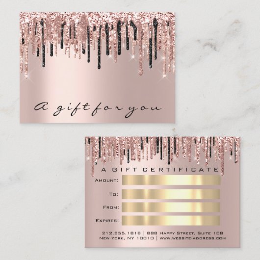 ギフト券バラメイクアップまつげ髪爪、 ネイル 名刺 (正面/裏面)