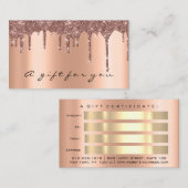 ギフト券バラ金ゴールドメタリックドライエレガントプ 名刺 (正面/裏面)