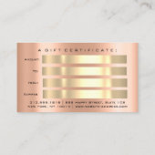 ギフト券バラ金ゴールドメタリックドライエレガントプ 名刺 (裏面)