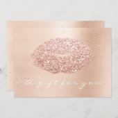 ギフト券バラ金ゴールド紙吹雪キス美しい (正面/裏面)