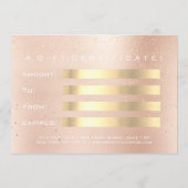 ギフト券バラ金ゴールド紙吹雪キス美しい (裏面)