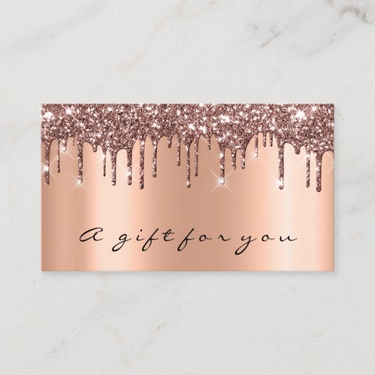 ギフト券バラ金ゴールド金属グリッター滴 名刺 (正面)