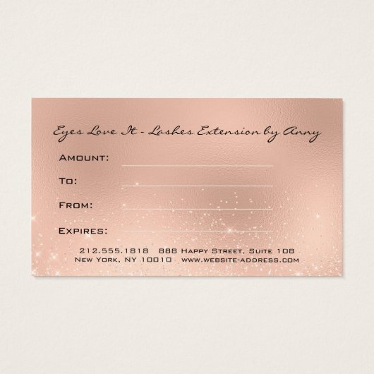 ギフト券バラSparkl Lash Extensionメイクアップ (裏面)