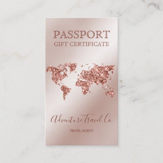 ギフト券パスポート世界地図ボーディングパス 名刺 (正面)