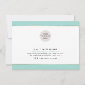 ギフト券ビジネスモダンエレガントミントグリーン 招待状 (裏面)