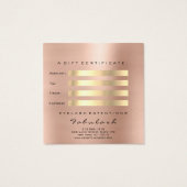 ギフト券ピンクのバラ赤面まぶしメイクアップ (裏面)