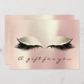 ギフト券ピンクアイボリーの美しいメイクアップ (正面/裏面)