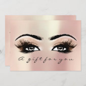 ギフト券ピンクローズまつげ美しい化粧 (正面/裏面)
