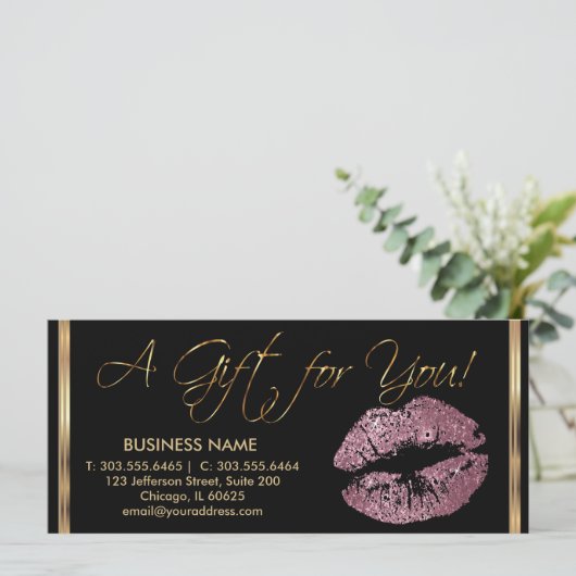 *ギフト券ピンクローズ口紅ビジネス2 (スタンド正面)