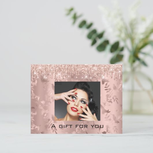 ギフト券フローラカスタムバラメイクアップ ポストカード (スタンド正面)