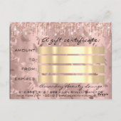 ギフト券フローラカスタムバラメイクアップ ポストカード (裏面)