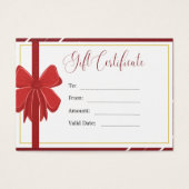 ギフト券プロファイルカード (正面)