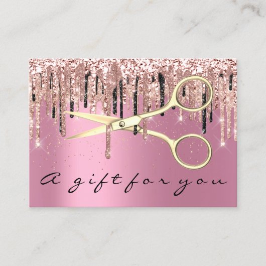 ギフト券ヘアドライザーヘアスタイリストピンク 名刺 (正面)