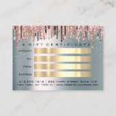 ギフト券ヘアドレッサーバラスモーキーブルー 名刺 (裏面)