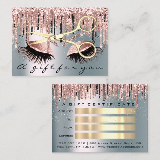 ギフト券ヘアドレッサーバラスモーキーブルー 名刺 (正面/裏面)