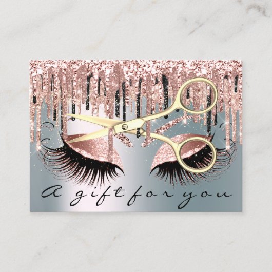 ギフト券ヘアドレッサーバラスモーキーブルー 名刺 (正面)