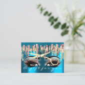 ギフト券ヘアドレッサー化粧まつティール（緑がかった色） 名刺 (スタンド正面)