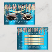 ギフト券ヘアドレッサー化粧まつティール（緑がかった色） 名刺 (正面/裏面)