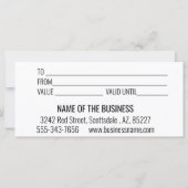 ギフト券ベーキングベーカリーケーキ (裏面)