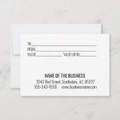 ギフト券ベーキングベーカリー店 (裏面)