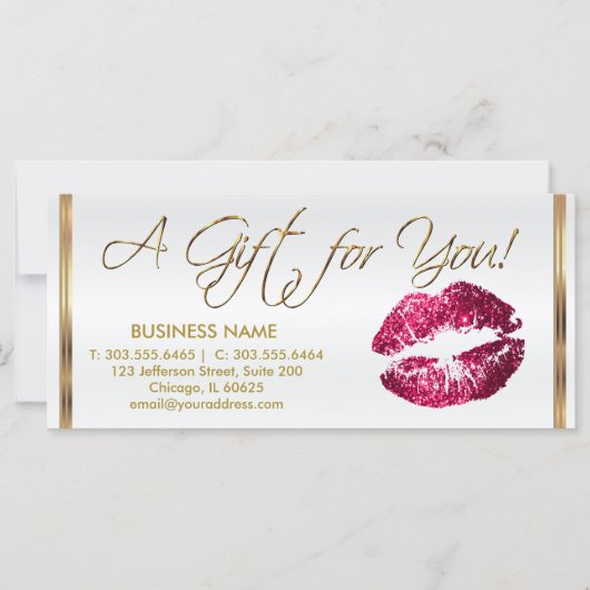 *ギフト券ホットピンク口紅ビジネス2 (正面)