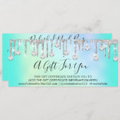 ギフト券ホログラフグリッターダイヤモンドミント (正面/裏面)