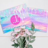 ギフト券ホログラフユニコーンピンクロゴ ポストカード