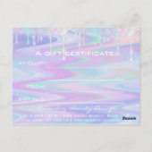 ギフト券ホログラフユニコーンロゴ美しい ポストカード (裏面)