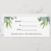 ギフト券ボタニカルマッサージセラピースパ (裏面)