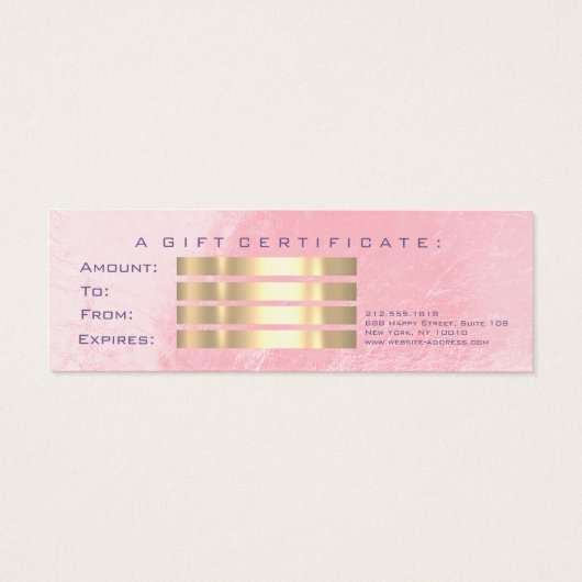 ギフト券マーメイド美容師メイクアップ (裏面)