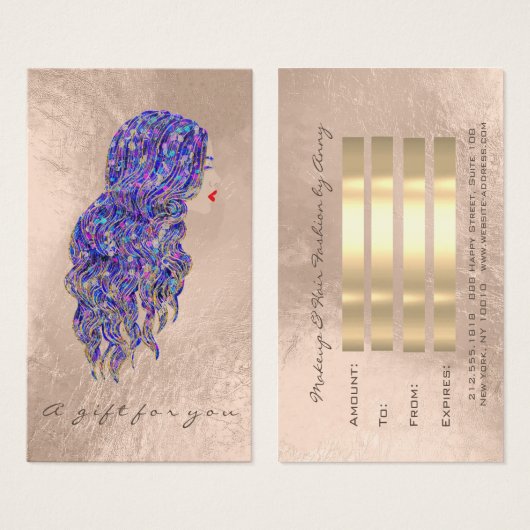 ギフト券マーメイド金ゴールド美容院 (正面&裏面)