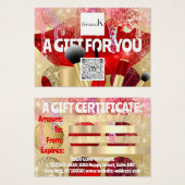 ギフト券メイクアップアーティストロゴQR 100点 (正面&裏面)