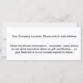 ギフト券ラックカードはがき (裏面)