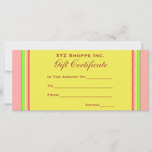 ギフト券レインボーストライプズ (正面)