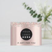 ギフト券休日美しいバラ化粧ロゴ ポストカード (スタンド正面)