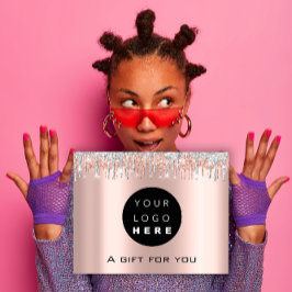 ギフト券休日美しいバラ化粧ロゴ ポストカード