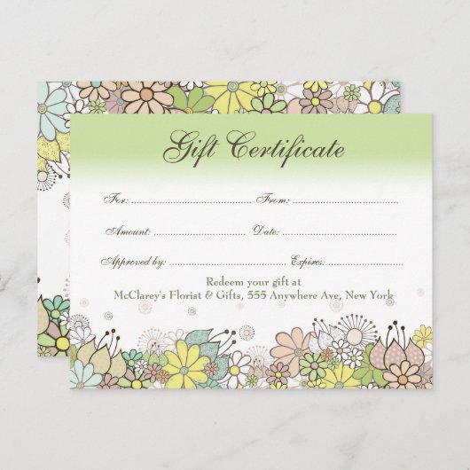 ギフト券伝票ストアビジネス ポストカード (正面/裏面)